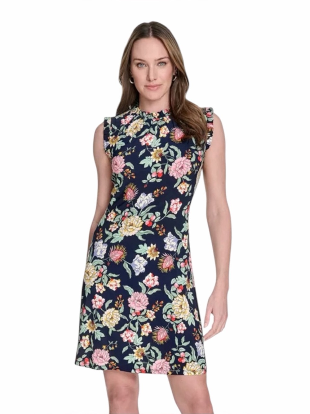 Tommy Hilfiger Floral Dress Womens Size 16 Navy Sleeveless Shift NWT